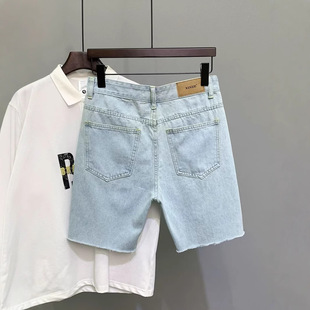Men's Summer Shorts Trendy Versatile Korean Style Popular Youth New Denim Light Blue Trendy