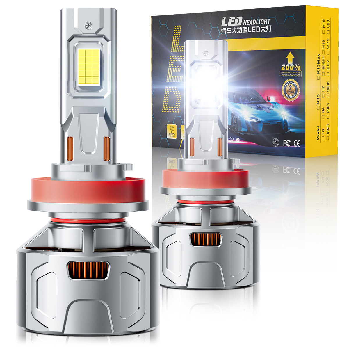 Nuevo automóvil led faro 260W lente de alta potencia super brillante conversión de luz alta y baja bombilla láser