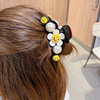 Cute sophisticated crab pin, hairgrip from pearl, bangs, hairpins, hair accessory, Korean style, flowered