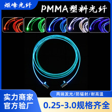 厂家现货PMMA端点发光光纤0.5mm超高亮透明塑料导光线水母氛围灯