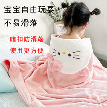 批发披风斗篷浴巾加厚斗篷儿童婴儿浴袍卡通宝宝浴巾吸水不掉毛代