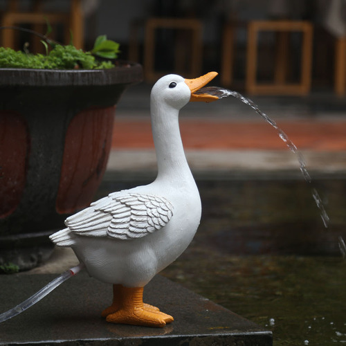 Outdoor simulated animals drink water and spray resin duck ornaments garden courtyard rockery pool landscaping fish