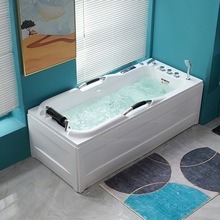 家用小户型深泡浴缸冲浪按摩亚克力恒温独立式无缝一体方形浴缸