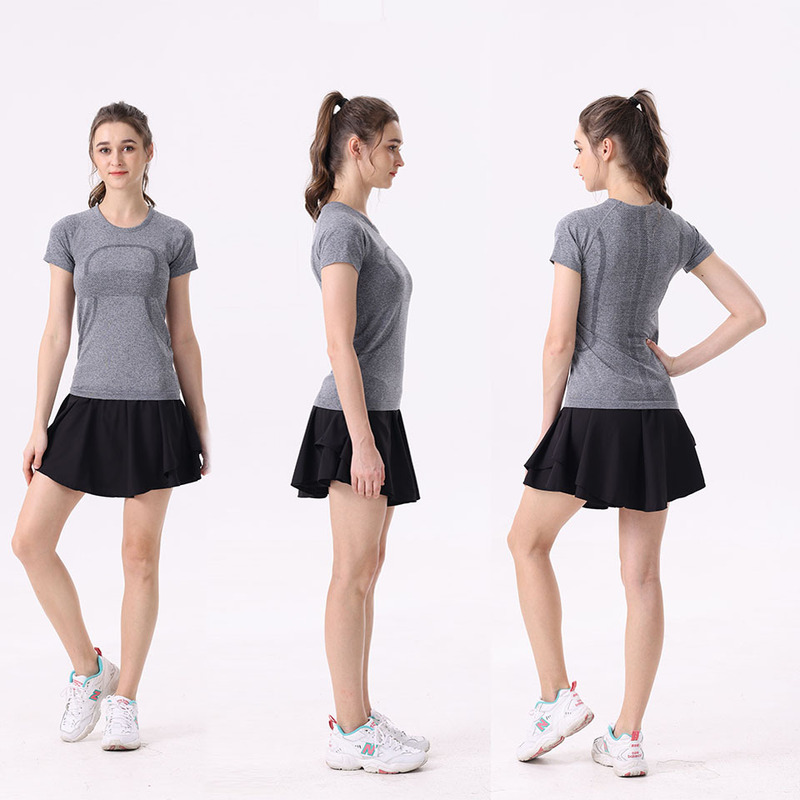 Women's Tight-Fitting Elastic High-Waisted Short Skirt Yoga Fitness Golf Pants Tennis Two-In-One Double-Layer Anti-Exposure Casual Sports Wear