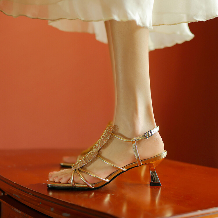 Open Toe Kitten Heels Sandals main image 0