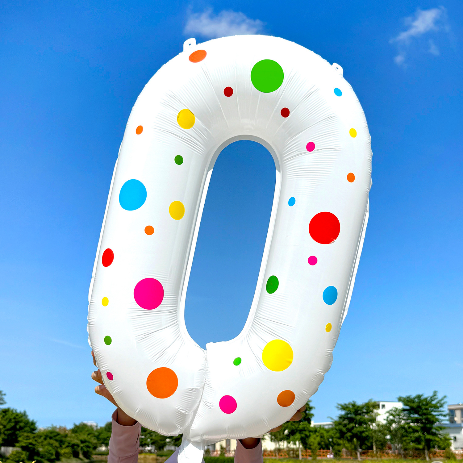 White Number Balloons With Colorful Polka Dot Design Aluminum Foil Balloons For Children's Birthday Parties Decorations Props 32 Inch_voghion.com