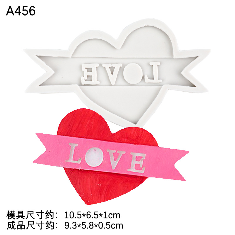 Día de San Valentín amor carta amor te amo carta silicona molde fondant chocolate pastel decoración molde