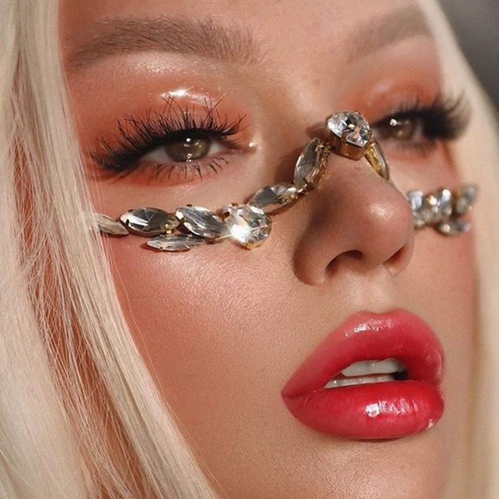 Трансграничная горячая продажа бриллиантовая цепочка для глаз со стразами, цепочка для очков, цепочка для очков, передовая легкая роскошь, модные украшения для лица, аксессуары для лица