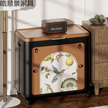 收纳箱叠可移动复古风衣物玩具整理储物箱新中式双开门收纳箱折