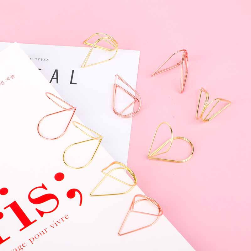 超級工廠創意金屬彈簧鋼回形針水滴桌面便簽夾留言名片學生相片夾