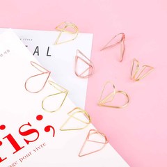 超級工廠創意金屬彈簧鋼回形針水滴桌面便簽夾留言名片學生相片夾