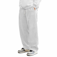 2025新款外贸亚马逊秋季欧美跨境男装宽松灯芯绒纯色长裤休闲男裤