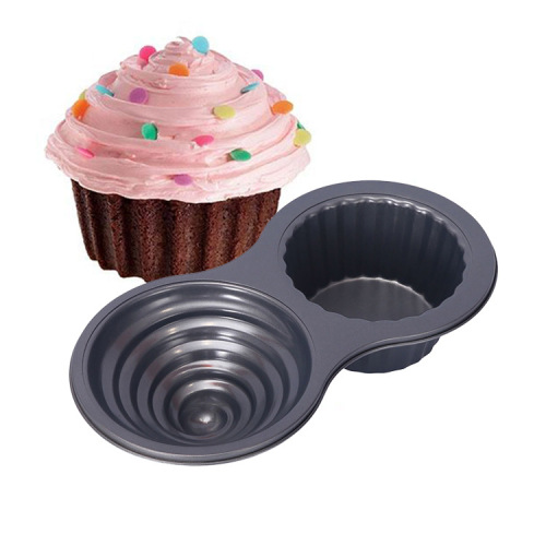 Wholesale 2-in-a-row cake cups carbon steel large cake mold irregular baking tool baking sheet oven use