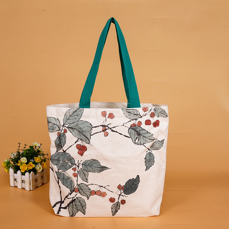 厂家定做手提帆布袋时尚单肩棉布袋加厚大容量广告印花帆布袋定制