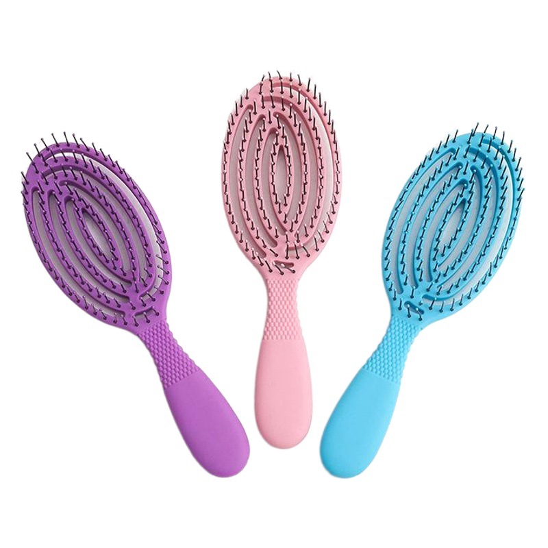 Peine hueco de dientes anchos peine de plástico de forma transfronteriza peine de costilla Shunfa peine del cabello cabeza del cuero cabelludo peine de masaje al por mayor