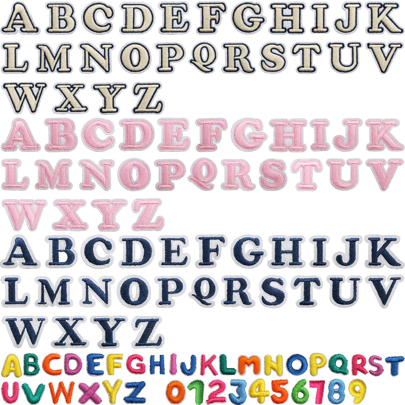 Mini English Letter Embroidered Cloth Sticker Small Size Digital Patch for Clothes Bag Decoration Embroidered Letter Patch