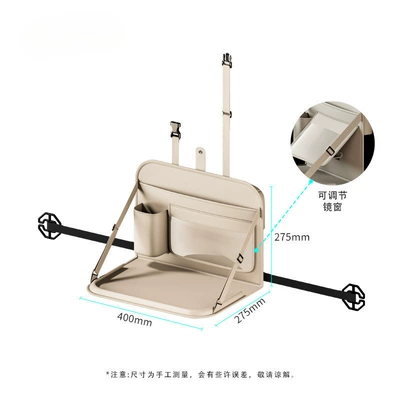 Car rear seat folding table, in-car table, portable table for sports seats, dining table, a must-have for eating in the car (Car table board) - off-white