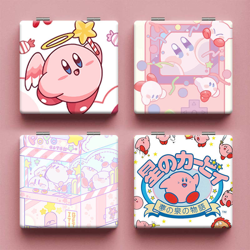 Cartoon handheld double-sided folding small mirror for students