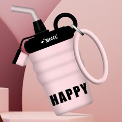 HAPPY保温杯咖啡杯子高颜值便携男女士不锈钢车载马克杯随手水杯