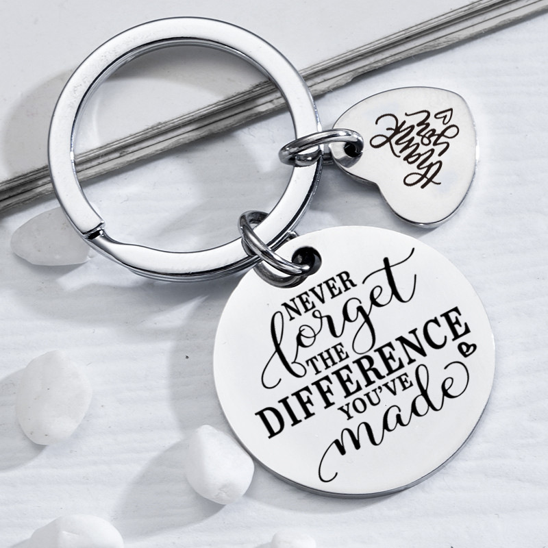 Amazon transfronterizo nuevas citas inspiradoras llavero de acero inoxidable para amigas masculinas