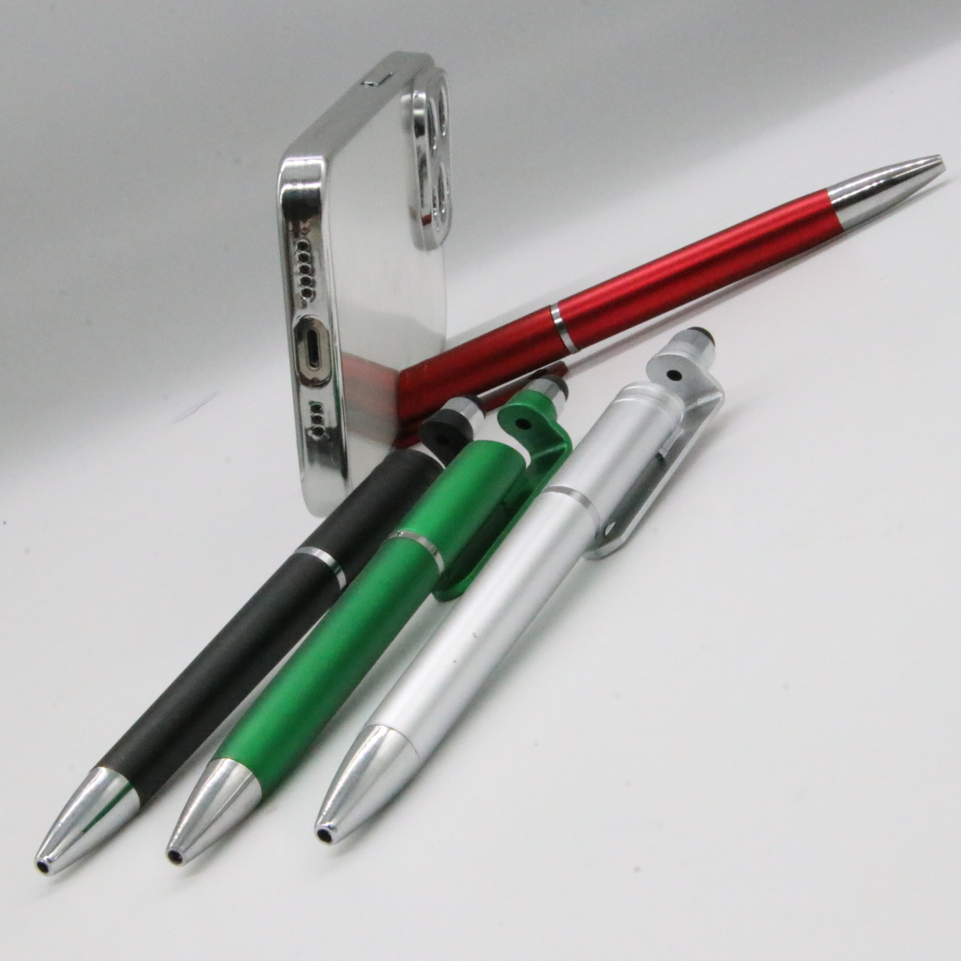 Teléfono Móvil titular táctil pluma táctil bolígrafo giro pluma bolígrafo de plástico publicidad pluma multifuncional