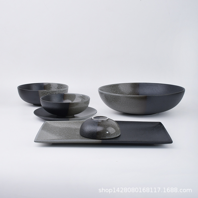 Placa de cerámica comercial japonesa Tai Chi Sushi Placa de restaurante hotel característica tazón de fideos grande placa de filete redonda cubiertos