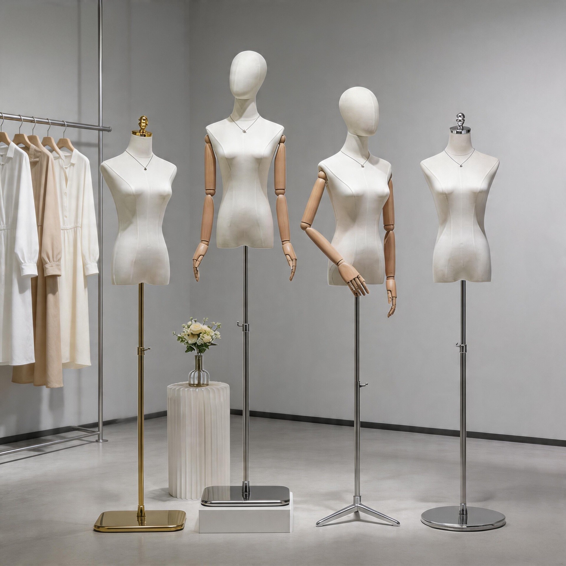 Mannequin display stand for women's clothing, mannequin for clothing stores, half-body mannequin for bridal gowns, and display model for women's clothing stores