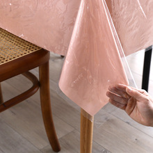 样品亚马逊透明PVC桌布 防水防油易清洁台布方形圆形餐厅桌布批发