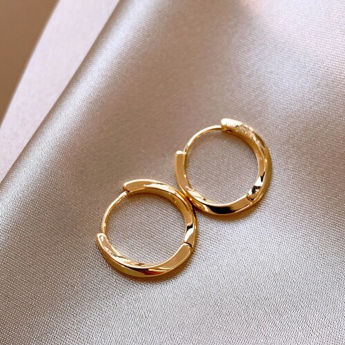 Women's Trendy Minimalist Design Light Luxury Gold Hoop Earrings—Sophisticated Circular Ear Accessories,  New Collection