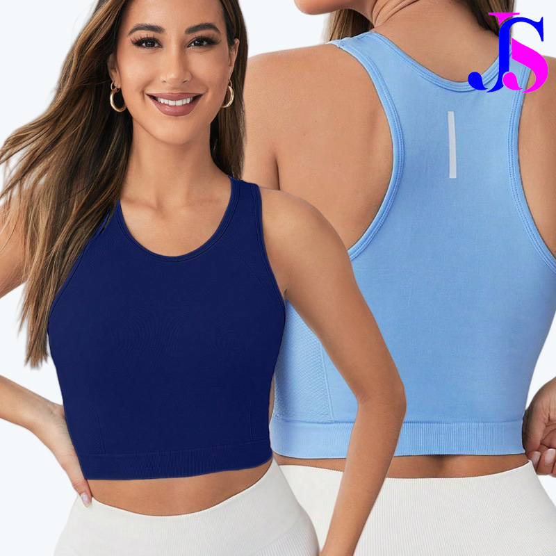 Jinsi 8 Color Explosive Sports Vest Seamless Knitted Yoga Vest Fitness Sports Underwear for Women