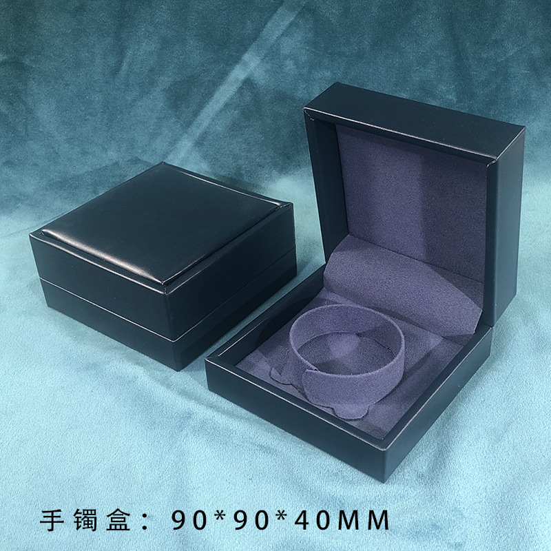 Caja de pulsera * caja de borde convexo de piel de oveja azul oscuro_1