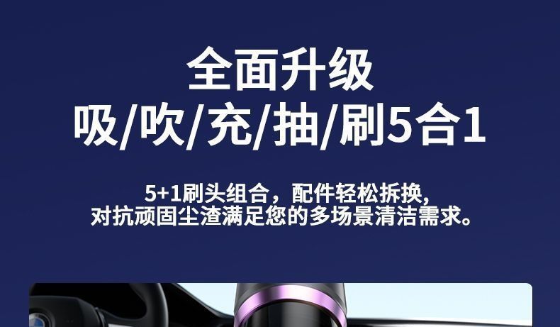 Powerful indoor car vacuum cleaner with quality grooves, small rechargeable handheld vacuum for sofa, windows, home and car use