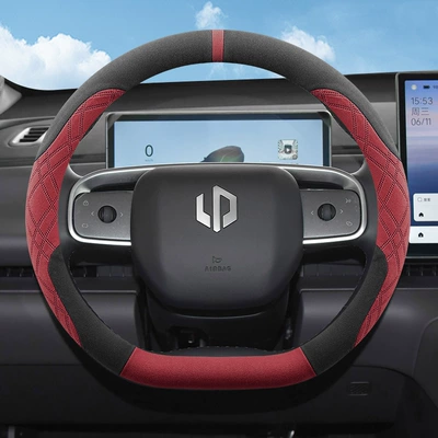Steering wheel cover – Cover for All Seasons - leapmo-d-type-black-and-red-ultra-thin-full-flip-plush-model-leapmo-c16-universal