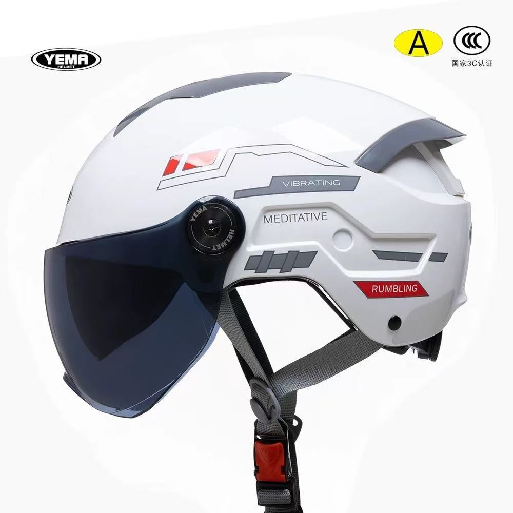 2026 New Model Mustang 3C Certified Ym371S Dual-Mirror Half Helmet New National Standard Motorcycle Electric Vehicle Safety Helmet New Summer Model