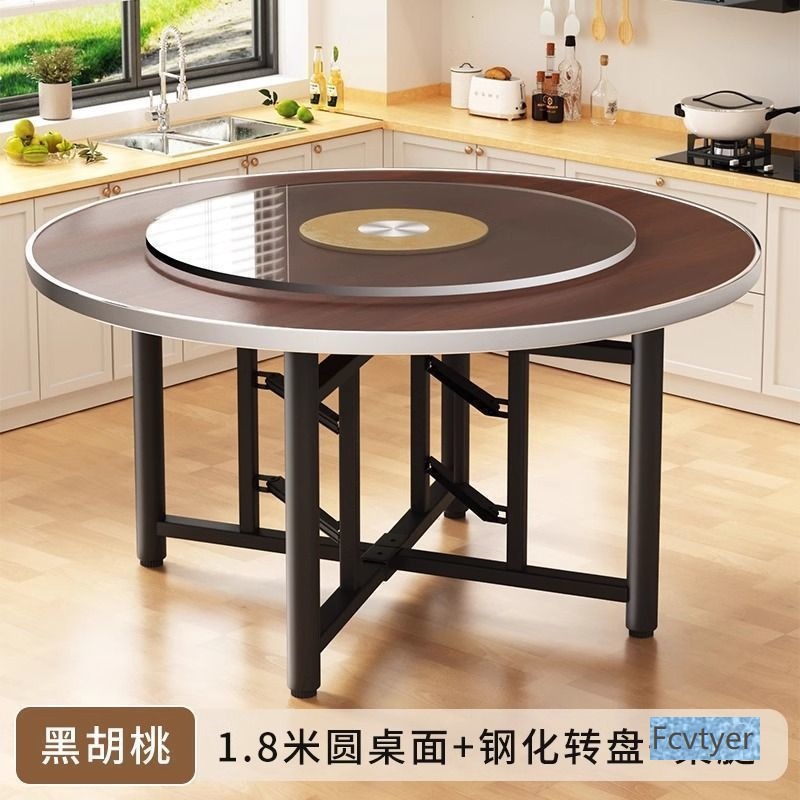 Mengfan 15 Solid Wood Round Table Dining Table for Adults, Round Restaurant Round Table Panel Foldableing Dining Turntable with Commercial Use