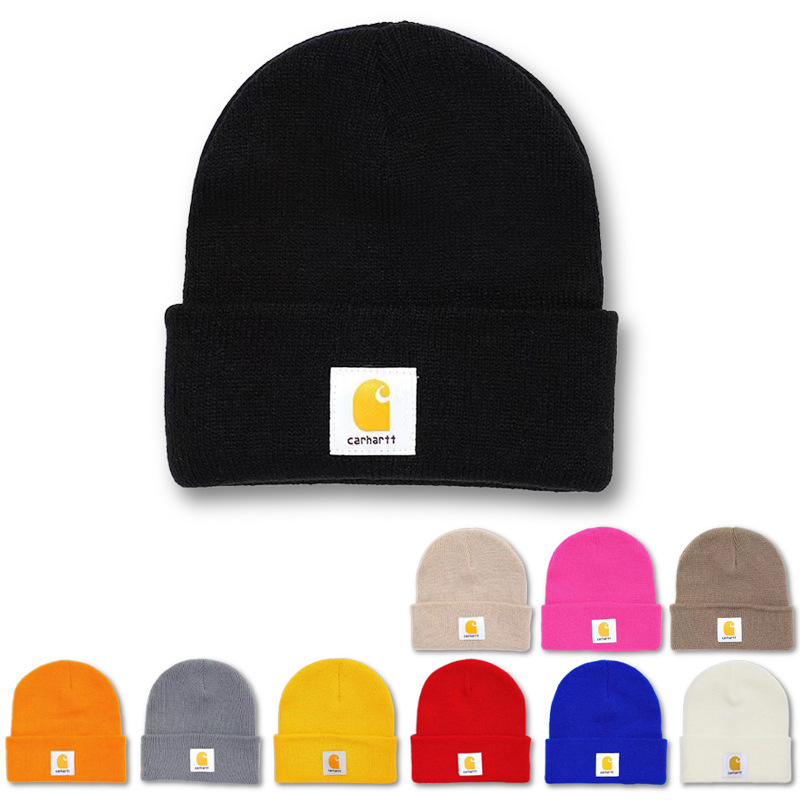 Otoño e invierno bordado para hombres y mujeres CARHARTT sombrero de punto al aire libre casual todo partido cálido frío sombrero adecuado para los desplazamientos diarios