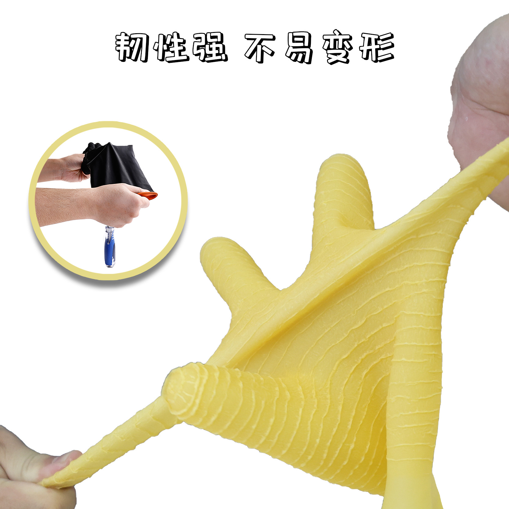 Fábrica al por mayor resistente de dos colores arrugas Palm anti-químico látex guantes de látex industriales ácido y álcali resistente antideslizante resistente al desgaste