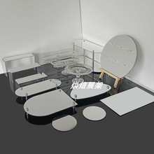 亚克力镜面银色蛋糕架婚礼装饰蛋糕盘镜面托盘甜品台摆件展示架