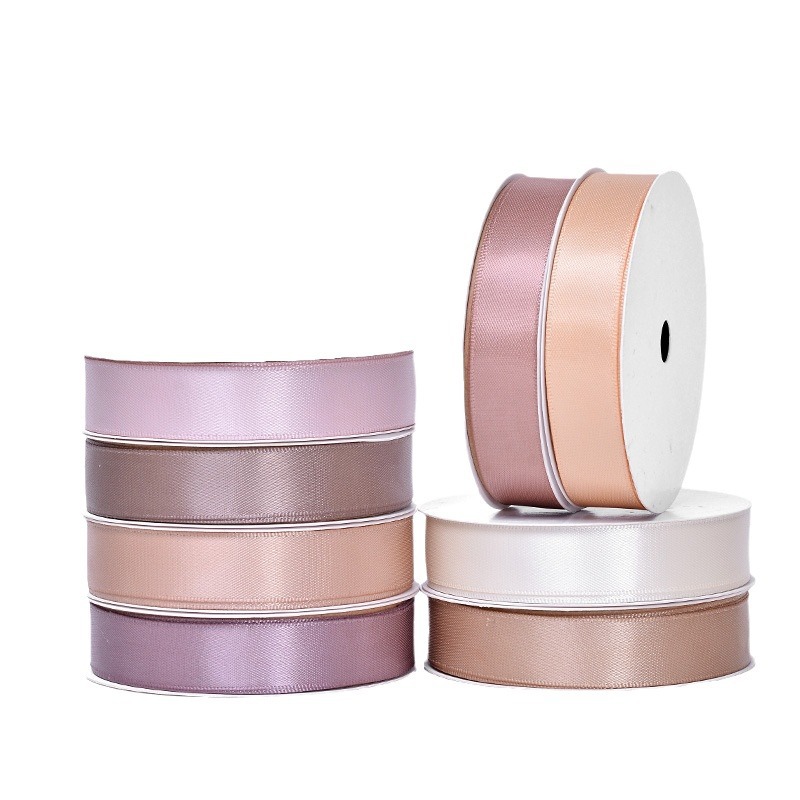 Correas Yao Ming de poliéster liso de una sola cara con cuerda tipo cartera con lazo para embalaje de joyería, cinta para embalaje de regalo