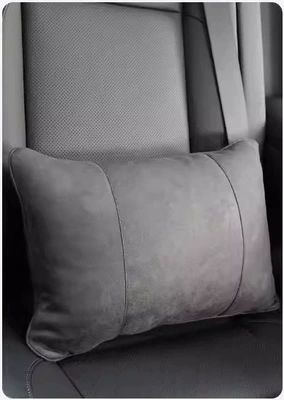 Set | Headrest - suede-black-lumbar-support