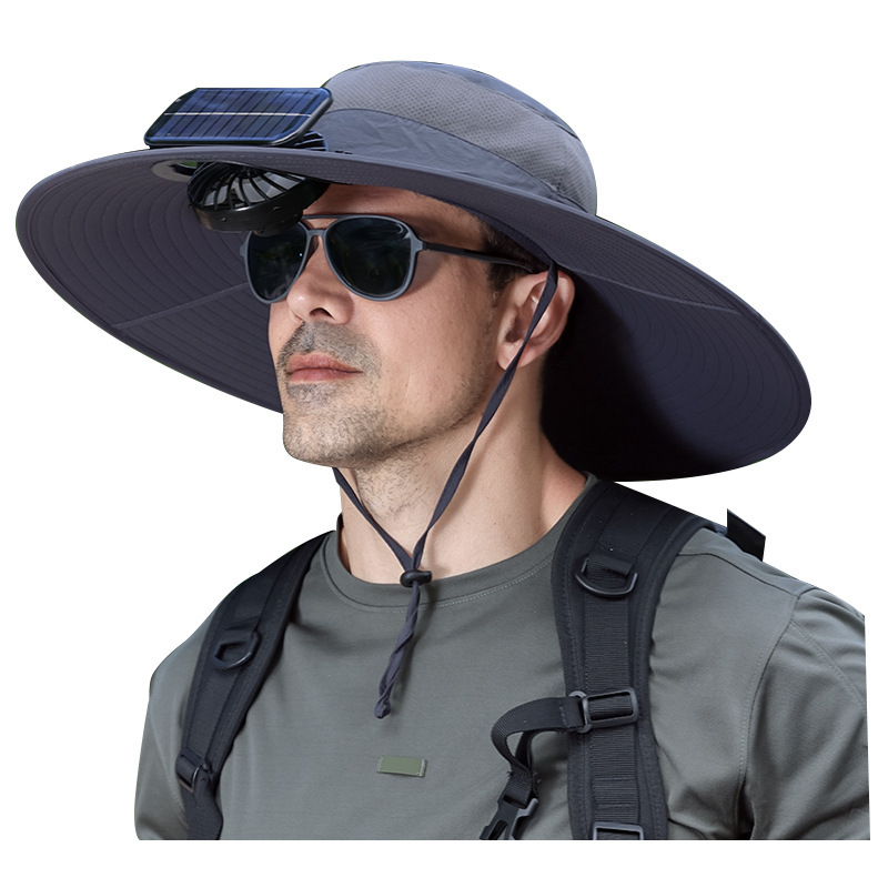 新品スプレー充電式ソーラーファンキャップメンズアウトドア登山釣り紫外線シェード|undefined