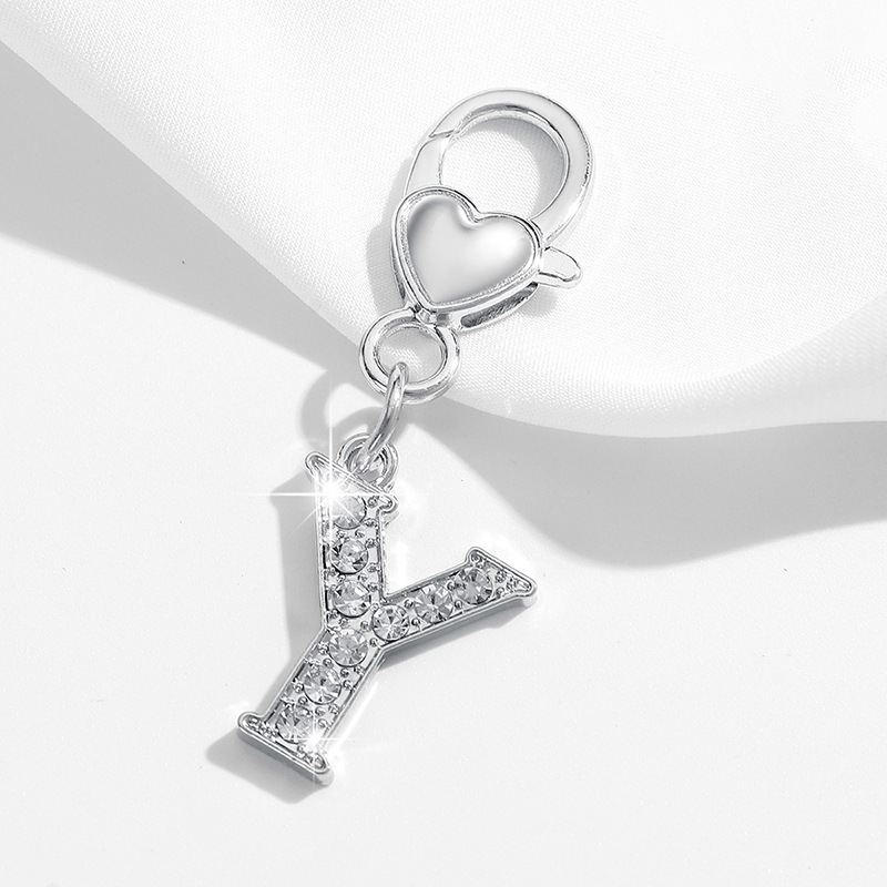 Europa y los Estados Unidos hermosa mini full-inlaid 26 letras inglesas personalidad transfronteriza joyería llavero accesorios colgantes