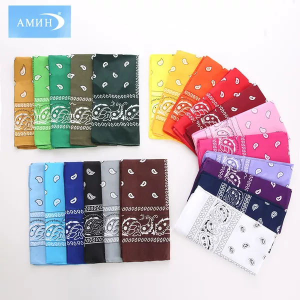 55cm Cashew Sports Cycling Outdoor Headscarf European and American Printed Paisley Square Scarf Cashew Flower Pet Towel