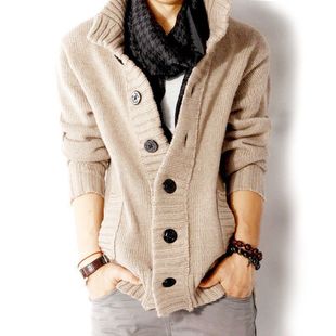 2022 Autumn and Winter New Men's Sweaters Korean Style Knitted Sweaters Men's Stand Collar Cardigans Autumn Jackets Men's Thick Thread Clothes Trendy