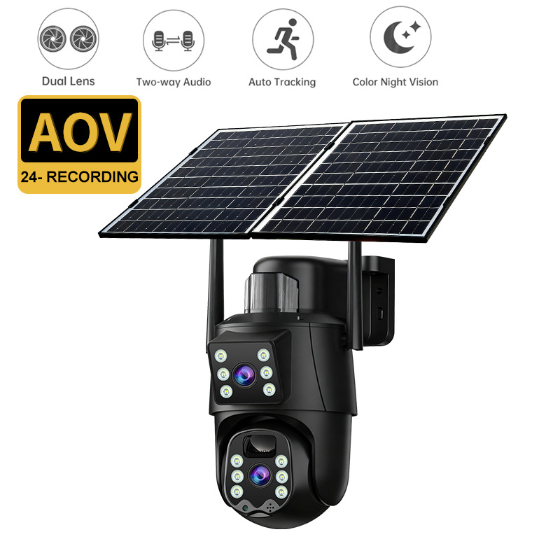 HiEasy Solar Supervisión 4GAOV Cámara 5 millones de monitoreo solar al aire libre binoculares de doble pantalla