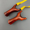 Precise powerful fork from natural wood, street slingshot rosewood with flat rubber bands, high accuracy