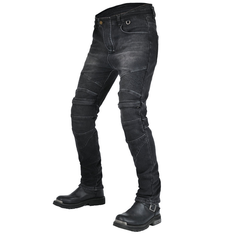 Volero motocicleta jeans hombres vintage motocicleta montar pantalones invierno lana-forrado caliente a prueba de viento carreras anti-caída Pantalones