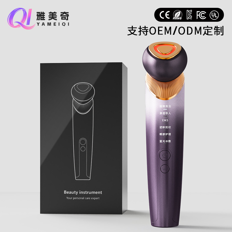 New Electric Beauty Device for Facial Lifting, Ems Microcurrent, Ice Therapy, V-Face Home Use, Skin Rejuvenation, Red and Blue Light Therapy Device, Customizable