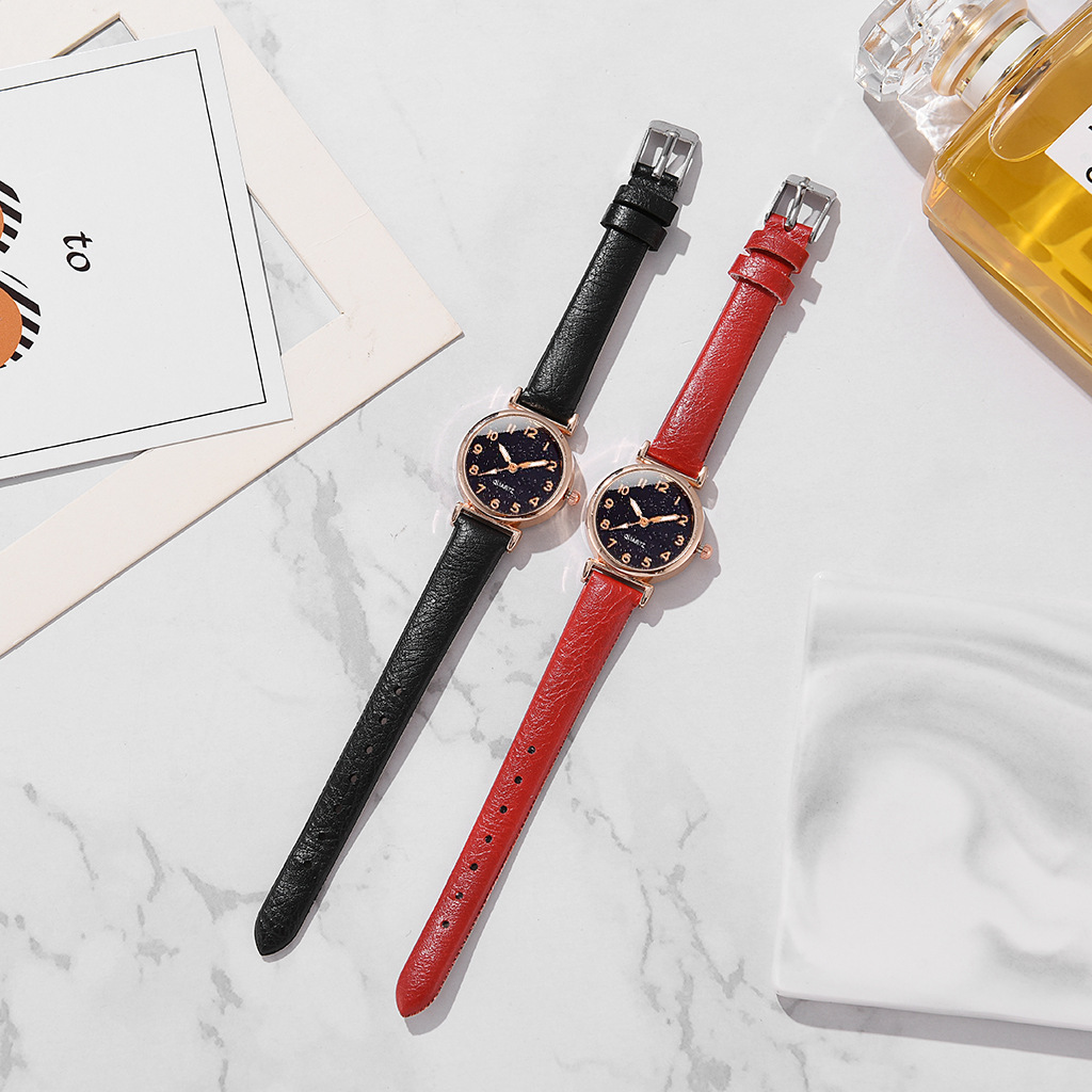 New Ins Disc Casual Women's Watch Fashion All-match Simple Student Quartz Women's Watch Wristwatch Set_voghion.com