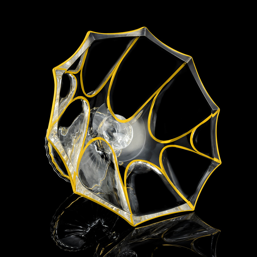 出口捷克風(fēng)格高腳水晶玻璃復(fù)古果盤客廳擺件創(chuàng)意果斗描金邊水果盤